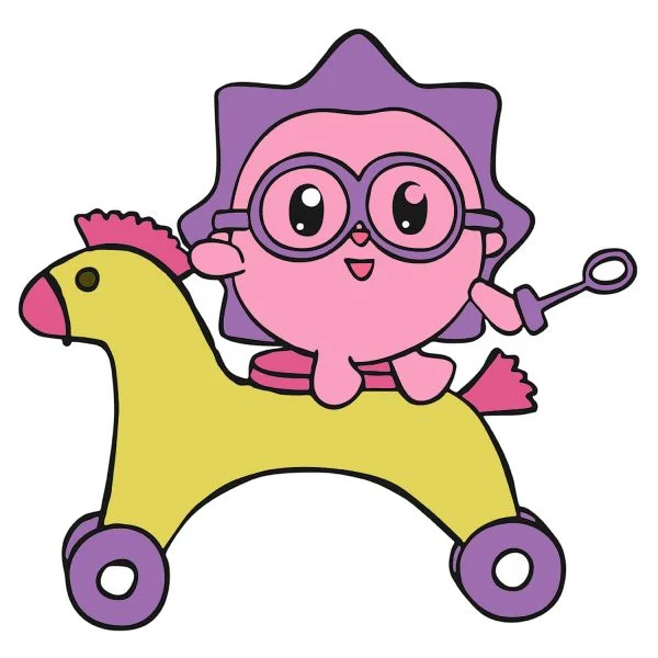 Цветной вариант раскраски ёжик на лошадке | малышарики