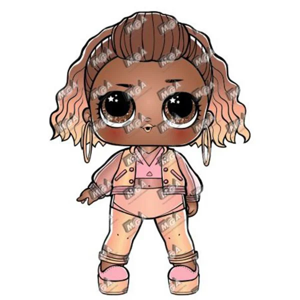 Цветной вариант раскраски кукла лол инста голд новая