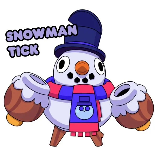 Цветной вариант раскраски снеговик тик новый скин 2021