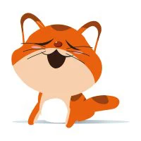 Цветной пример раскраски довольный котенок