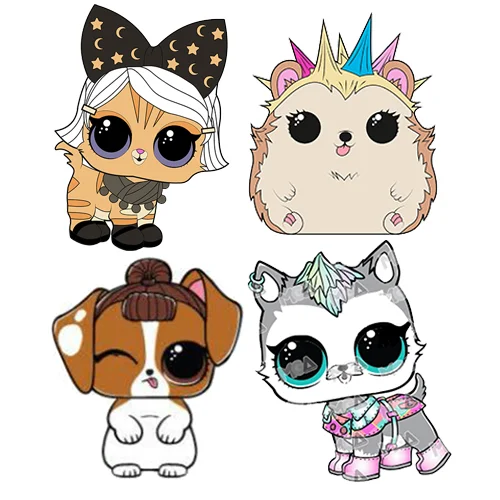 Цветной вариант раскраски новые лол питомцы много