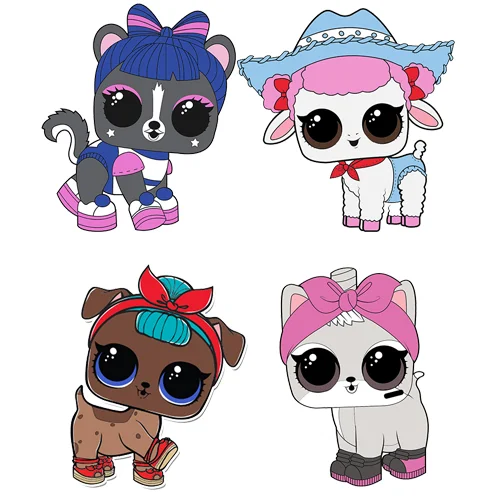 Цветной вариант раскраски лол питомцы новые много