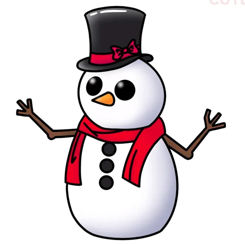 Цветной вариант раскраски адопт ми снеговик зима