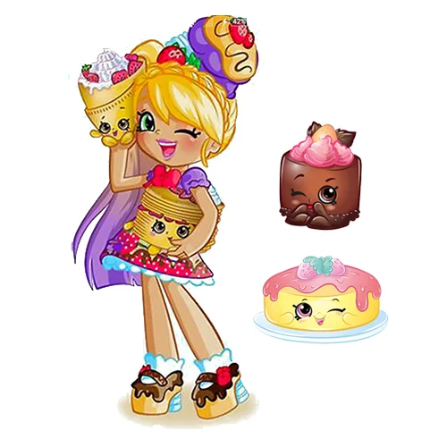 Цветной пример раскраски шопкинс кукла памкейк из шопвиля