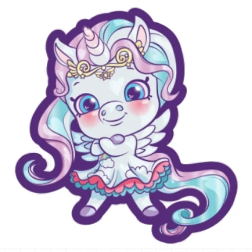 Цветной вариант раскраски шопкинс милый единорог с крыльями