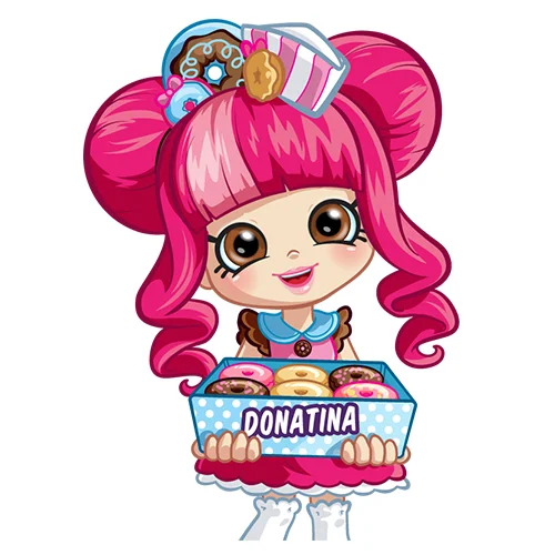 Цветной вариант раскраски шопкинс кукла донатина