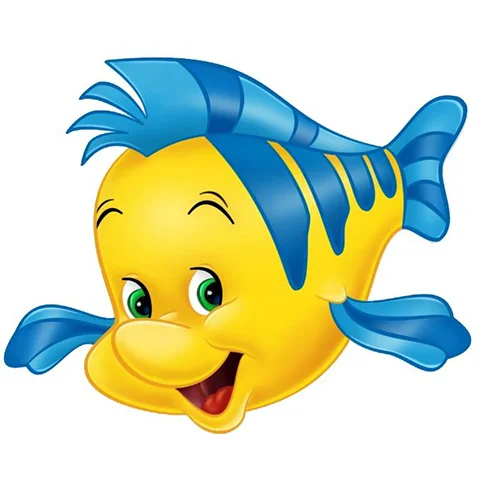 Цветной вариант раскраски друг ариэль флаундер