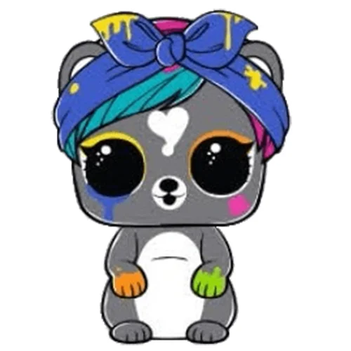 Цветной вариант раскраски лол питомцы surprise eau de splatters