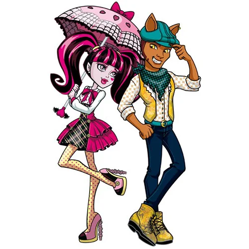 Цветной вариант раскраски монстр хай дракулаура и клод вульф