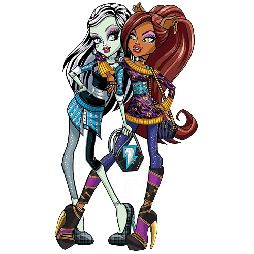 Цветной вариант раскраски клодин вульф и фрэнки штейн монстр хай