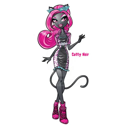 Цветной вариант раскраски монстр хай кэтти нуар