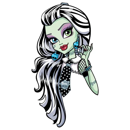 Цветной вариант раскраски монстр хай портрет фрэнки штейн