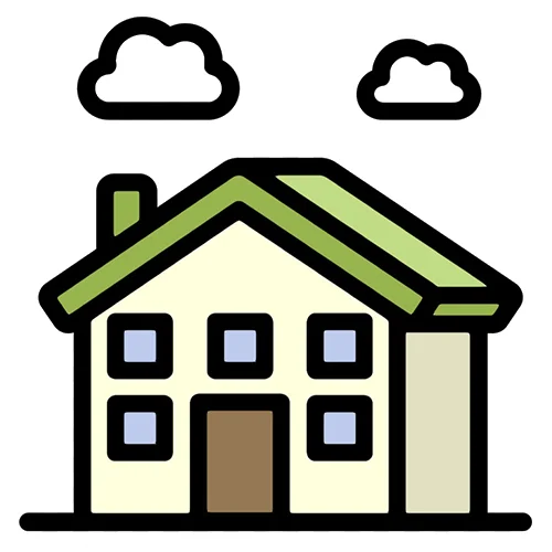 Цветной вариант раскраски частный дом