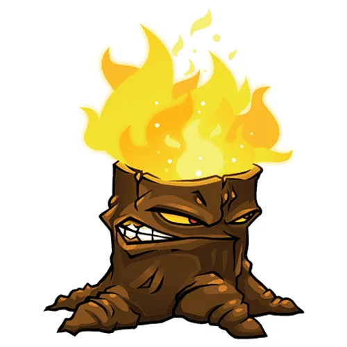 Цветной вариант раскраски древофакел, 2 часть