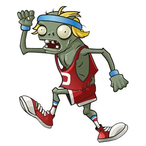 Цветной вариант раскраски зомби с шестом