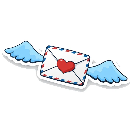 Цветной вариант раскраски конверт валентинка