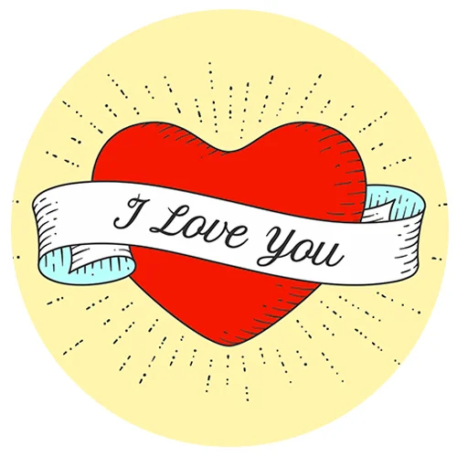 Цветной пример раскраски i love you. открытка валентинка я тебя люблю