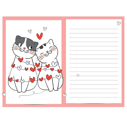 Цветной вариант раскраски валентинка на 14 февраля