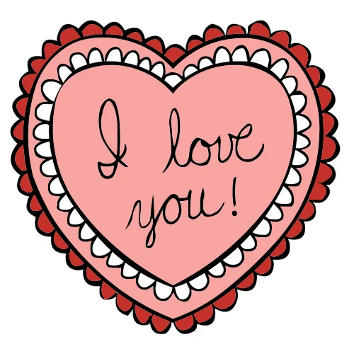 Цветной вариант раскраски валентинка сердечко я тебя люблю