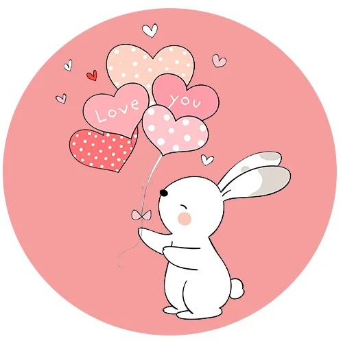 Цветной пример раскраски с 14 февраля, днем всех влюбленных