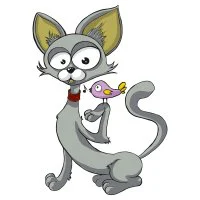 Цветной вариант раскраски бродячий кот