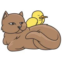 Цветной пример раскраски ухоженная кошечка