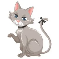 Цветной пример раскраски красивая кошечка