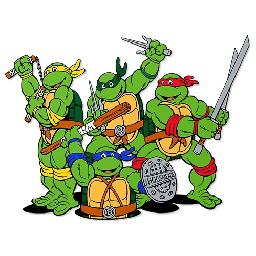 Цветной вариант раскраски бойцы черепашки-ниндзя