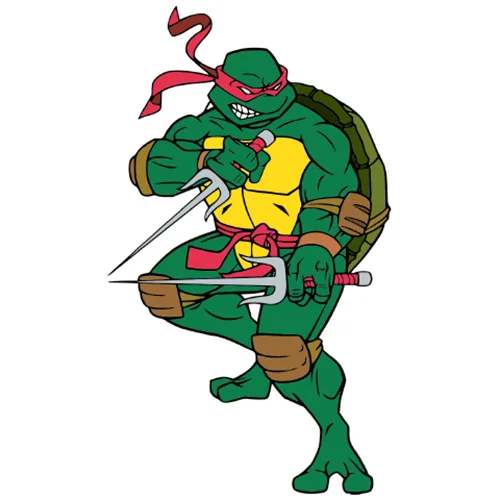 Цветной вариант раскраски рафаэль черепашка-ниндзя