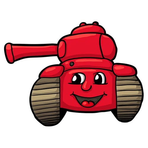 Цветной вариант раскраски детский рисунок танка