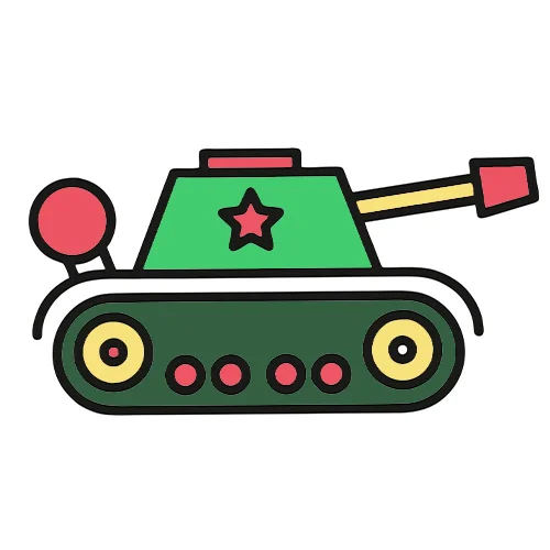 Цветной пример раскраски советский танк