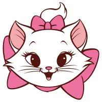 Цветной вариант раскраски диснеевская кошечка мари