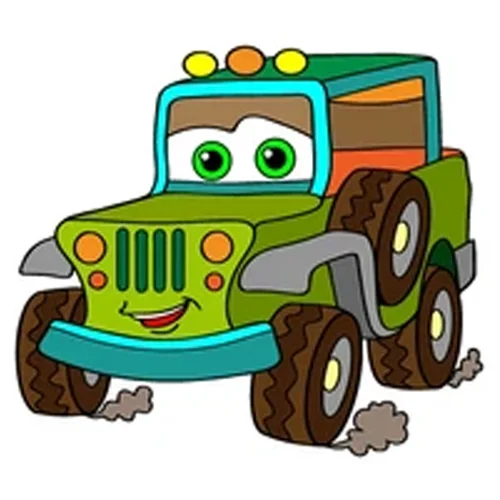 Цветной вариант раскраски военная машина