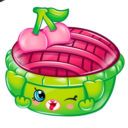 Цветной вариант раскраски пирог собачка с вишней шопкинс