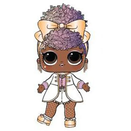Цветной вариант раскраски новая кукла лол супер-звезда hair vibes с сиреневыми волосами