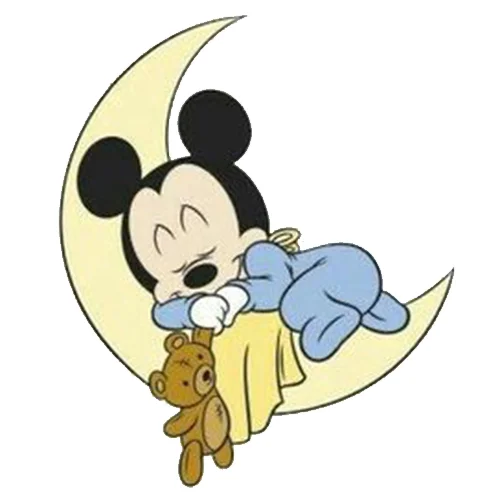 Цветной вариант раскраски милый малыш микки