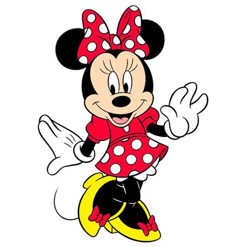 Цветной вариант раскраски минни с бантом