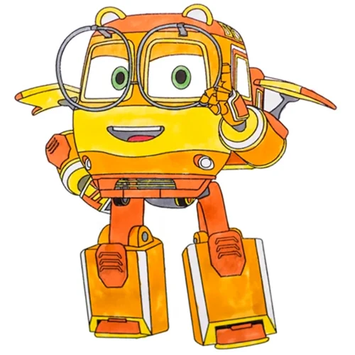 Цветной вариант раскраски робот-поезд джинни новый сезон