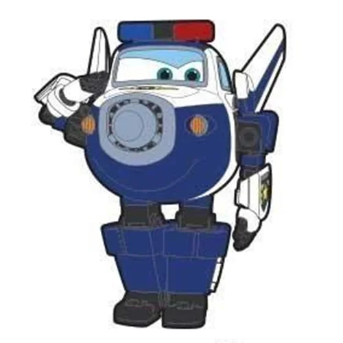 Цветной вариант раскраски робот-полицейский