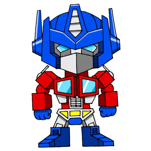 Цветной вариант раскраски оптимус прайм трансформер