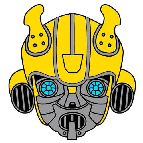 Цветной вариант раскраски бамблби маска трансформер