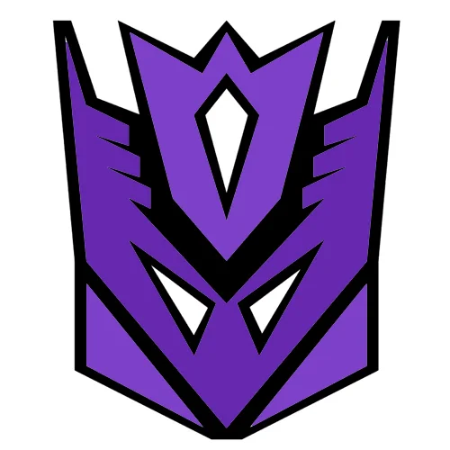 Цветной вариант раскраски маска эмблема десептиконов