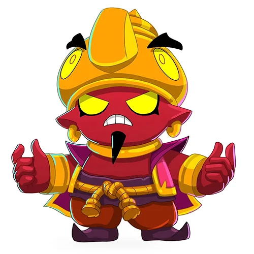 Цветной вариант раскраски злой джин (evil gene)