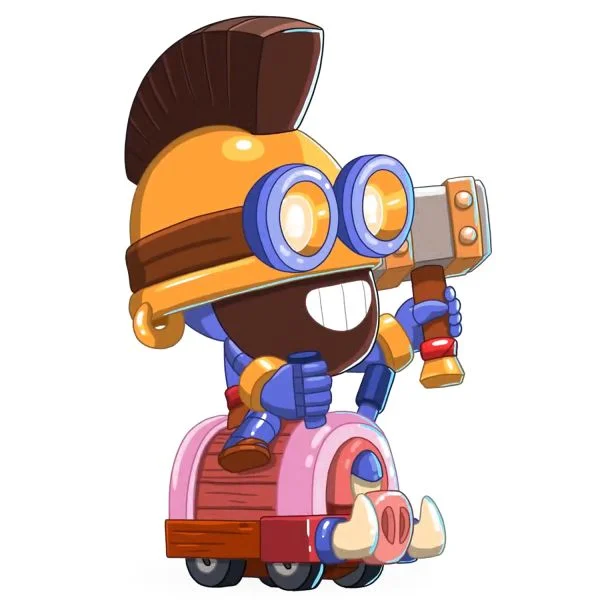 Цветной вариант раскраски карл всадник на кабане