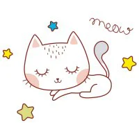 Цветной вариант раскраски звездная кошечка