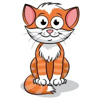 Цветной вариант раскраски послушный кот