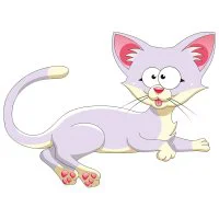 Цветной пример раскраски кот ушастик