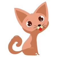 Цветной вариант раскраски котенок милый