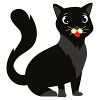 Цветной вариант раскраски кот с улицы