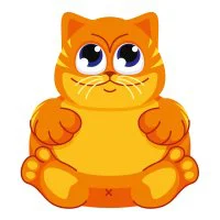 Цветной вариант раскраски серьезный кот